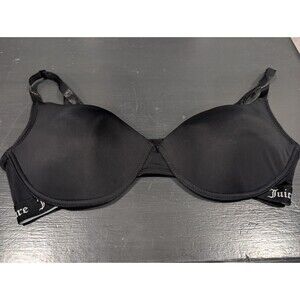 Juicy Couture Bra 38DD Plunge Padded Wireless Bra black